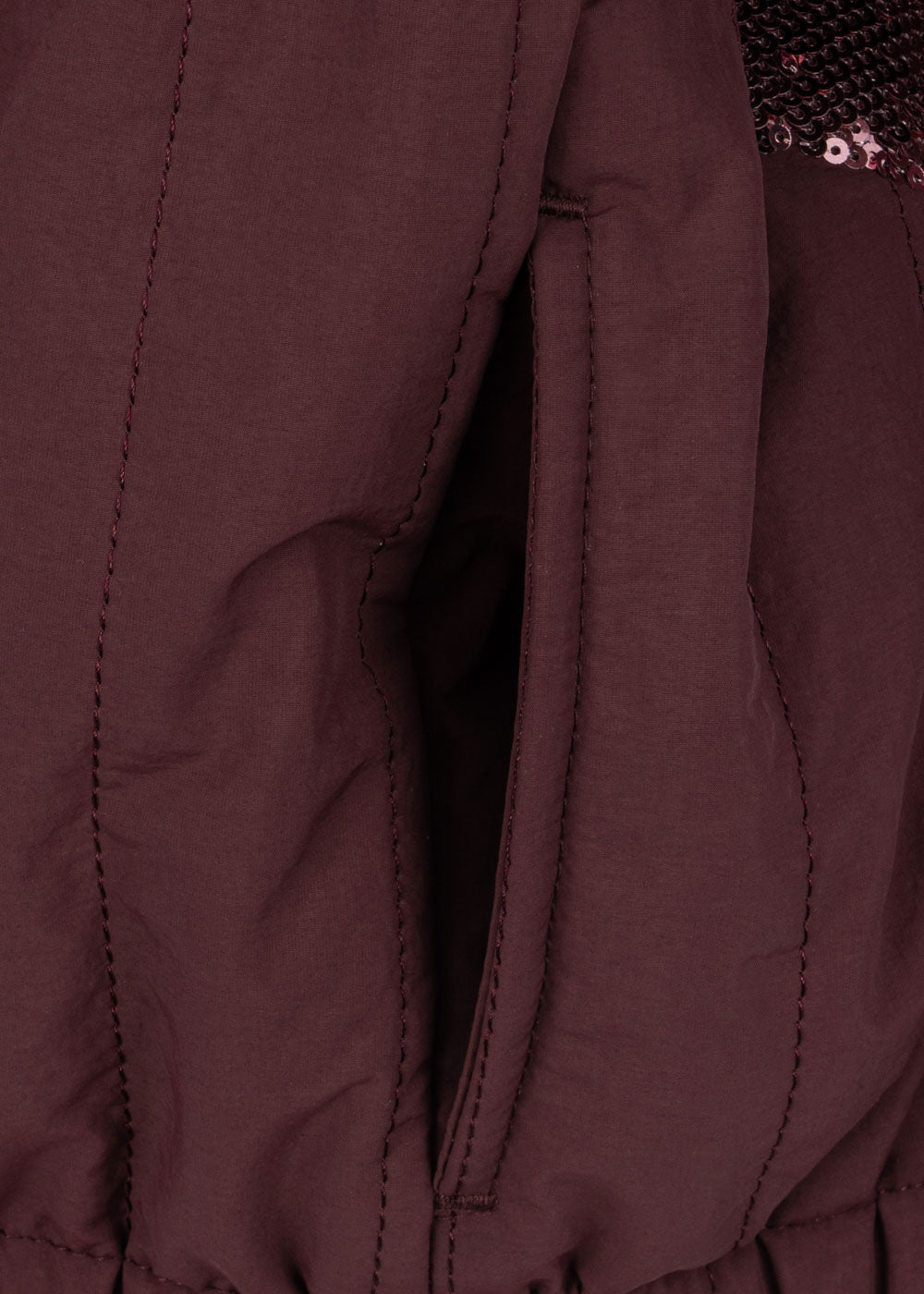 KONGES SLØJD winterjas bomberjack meisje Juno Sequin Bomber Jacket Decadent Chocolate (bordeauxrood)