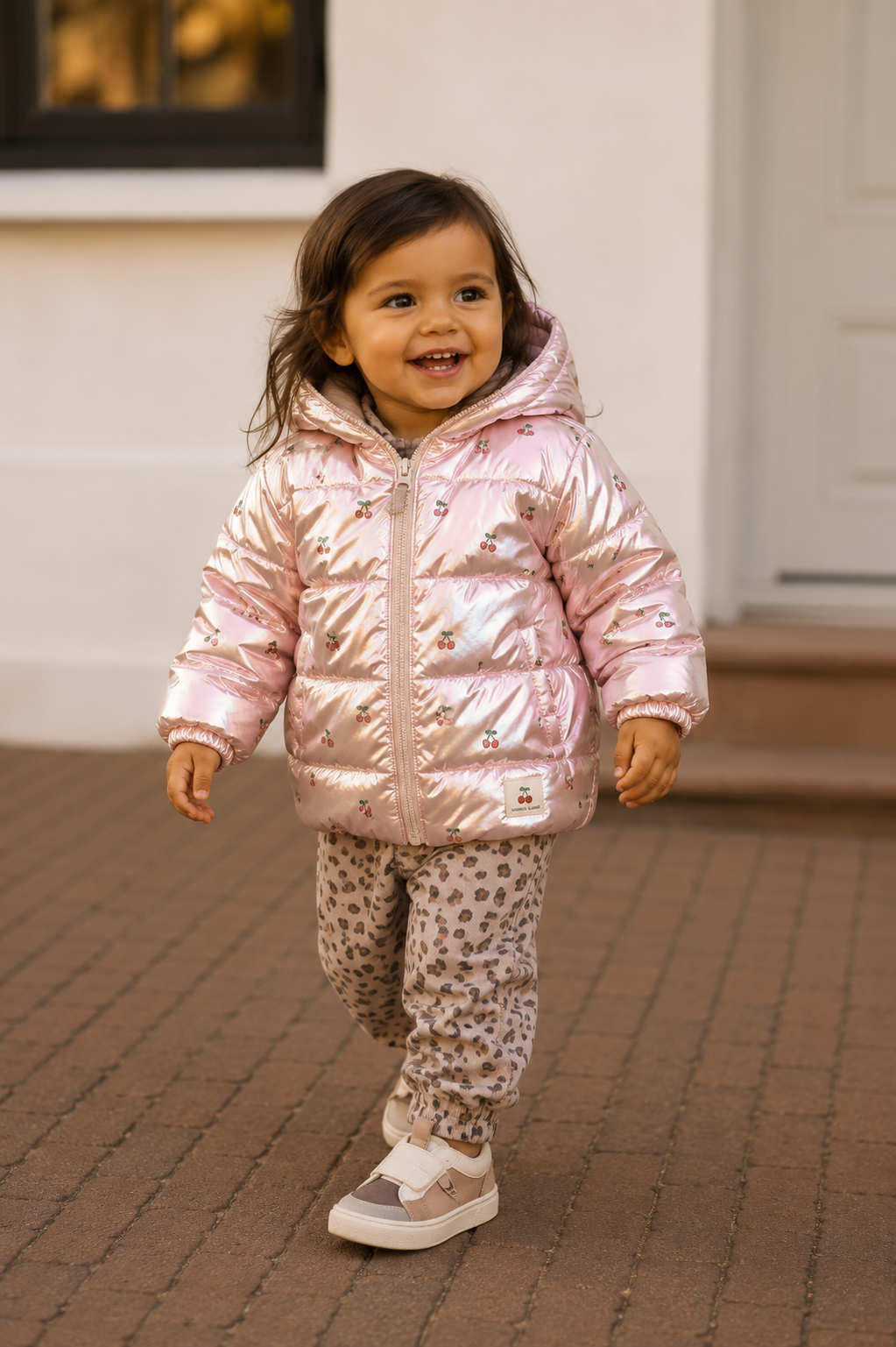 KONGES SLØJD winterjas meisje Kath Jacket GRS Ma Grande Cerise (glanzend lichtroze met kersen)