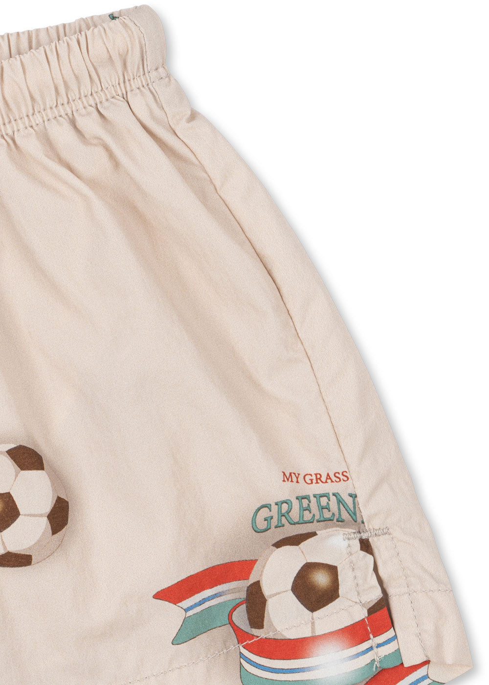 Konges Sløjd zwembroek kind Pomio Short Swim Shorts GRS Kick It met voetbal print