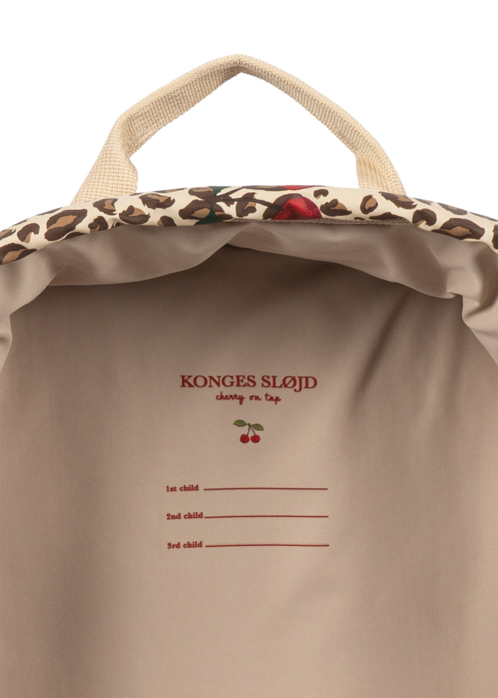KONGES SLØJD rugzak kind Rainy Backpack Leo Cerise rugtas luipaardprint kersen (beige)