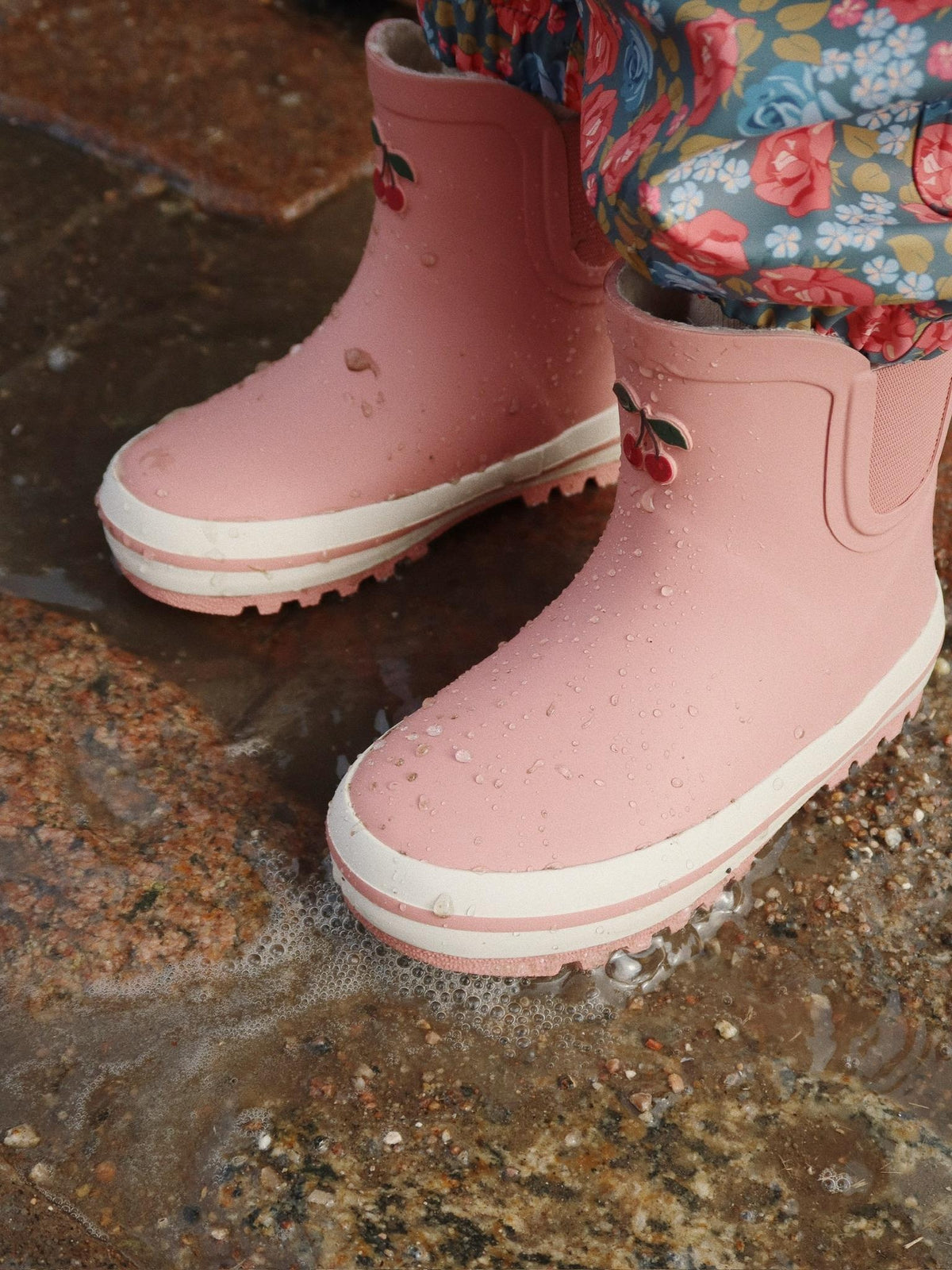 KONGES SLØJD regenlaarzen kind Roi Rain Boot Low Cameo Brown (oudroze)