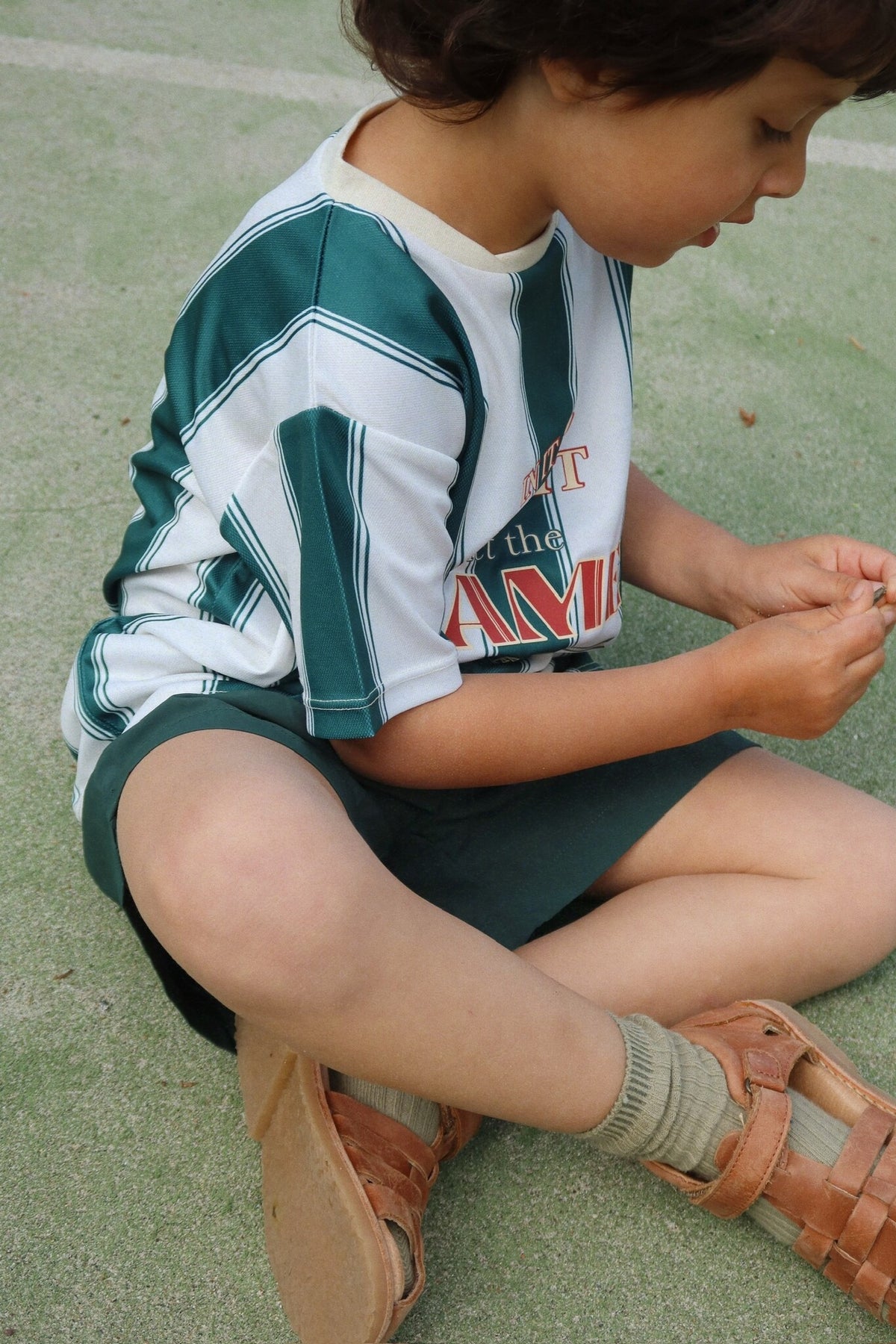 KONGES SLØJD sportshirt kind Class Stripe Green groen gestreept shirt
