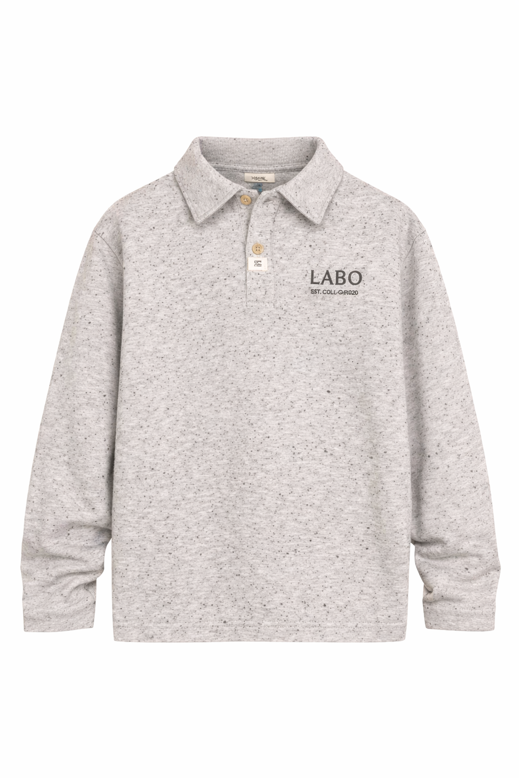 LABO DE COLORES polo longsleeve shirt jongen Lino Grey Melange Multicolor (grijs mêlee multicolor)