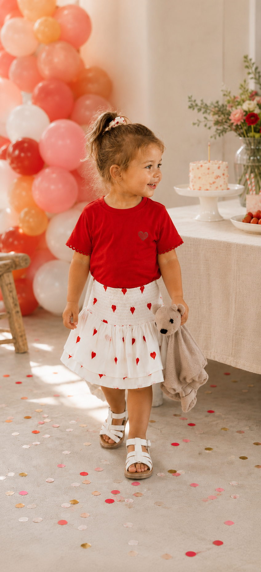 LABO DE COLORES T-shirt meisje Lyla Red rood