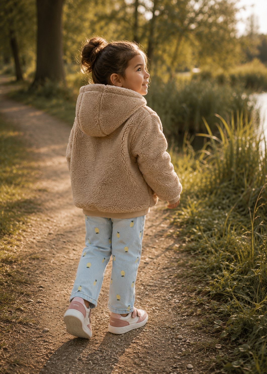 LEVV omkeerbare winterjas meisje Reversible Jacket Dalicia Dark Sand (beige)