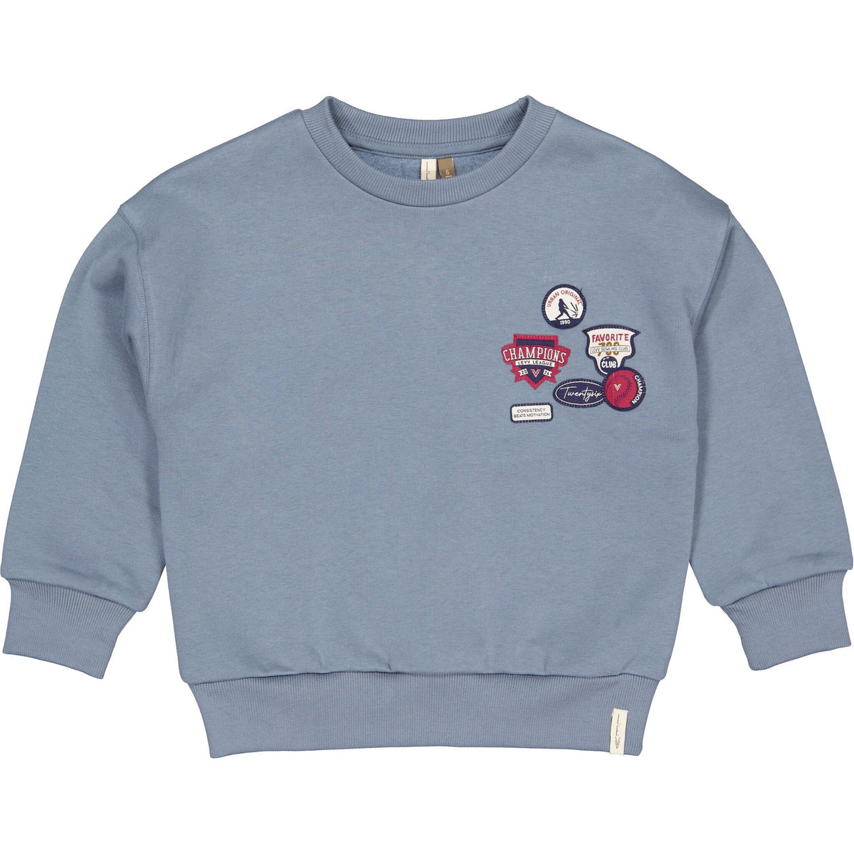 LEVV sweater jongen Dawson Mid Blue (middelblauw)