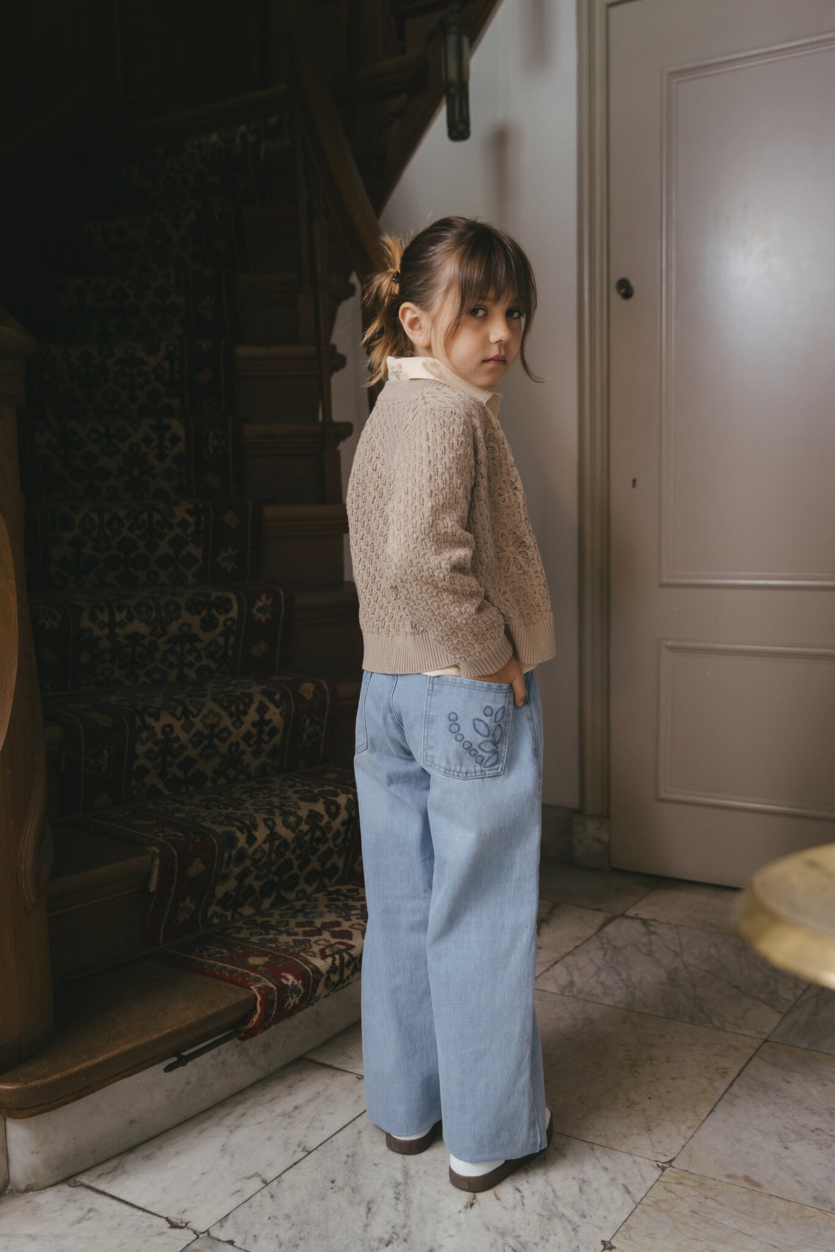LEVV sweater/vest meisje Dilan Light Taupe (lichttaupe)
