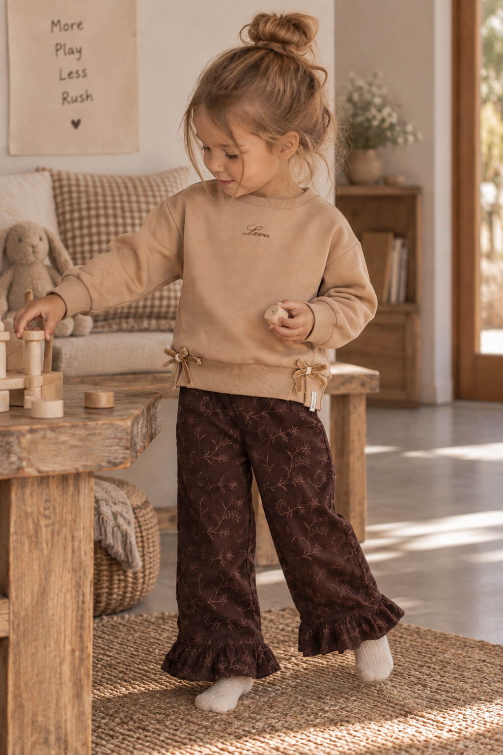 LEVV broek meisje Doris Dark Taupe (donkertaupe)