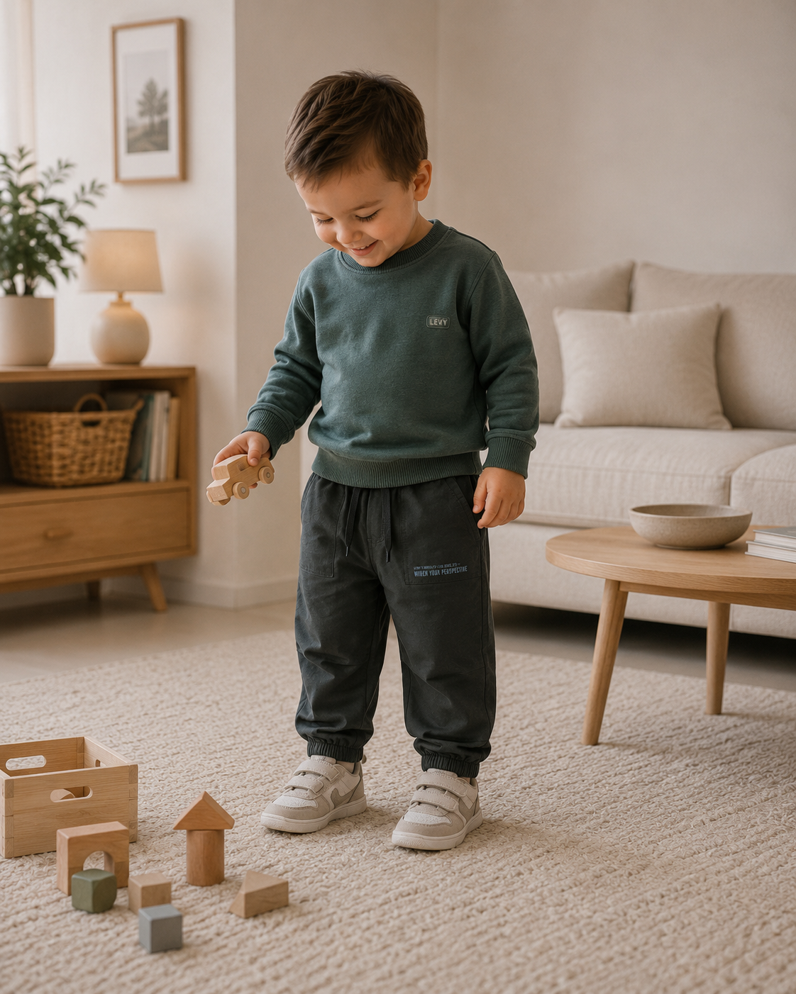 LEVV broek jongen Dylan Night Blue (donkergroen)