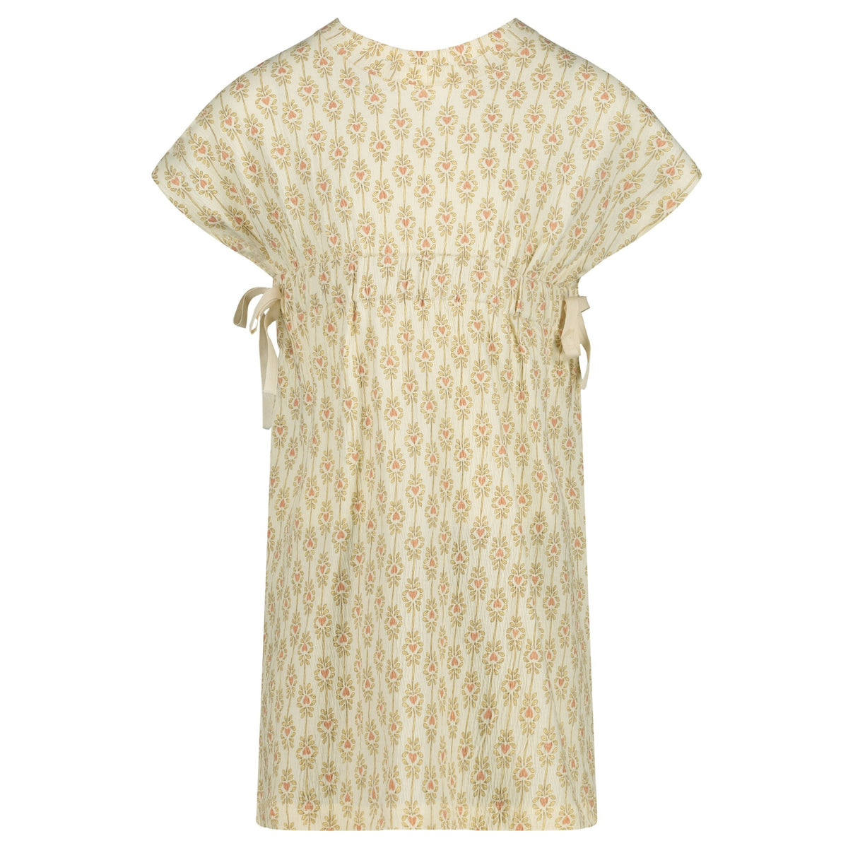 LEVV jurkje meisje Beatrice jurk AOP Yellow Sketch geel met print