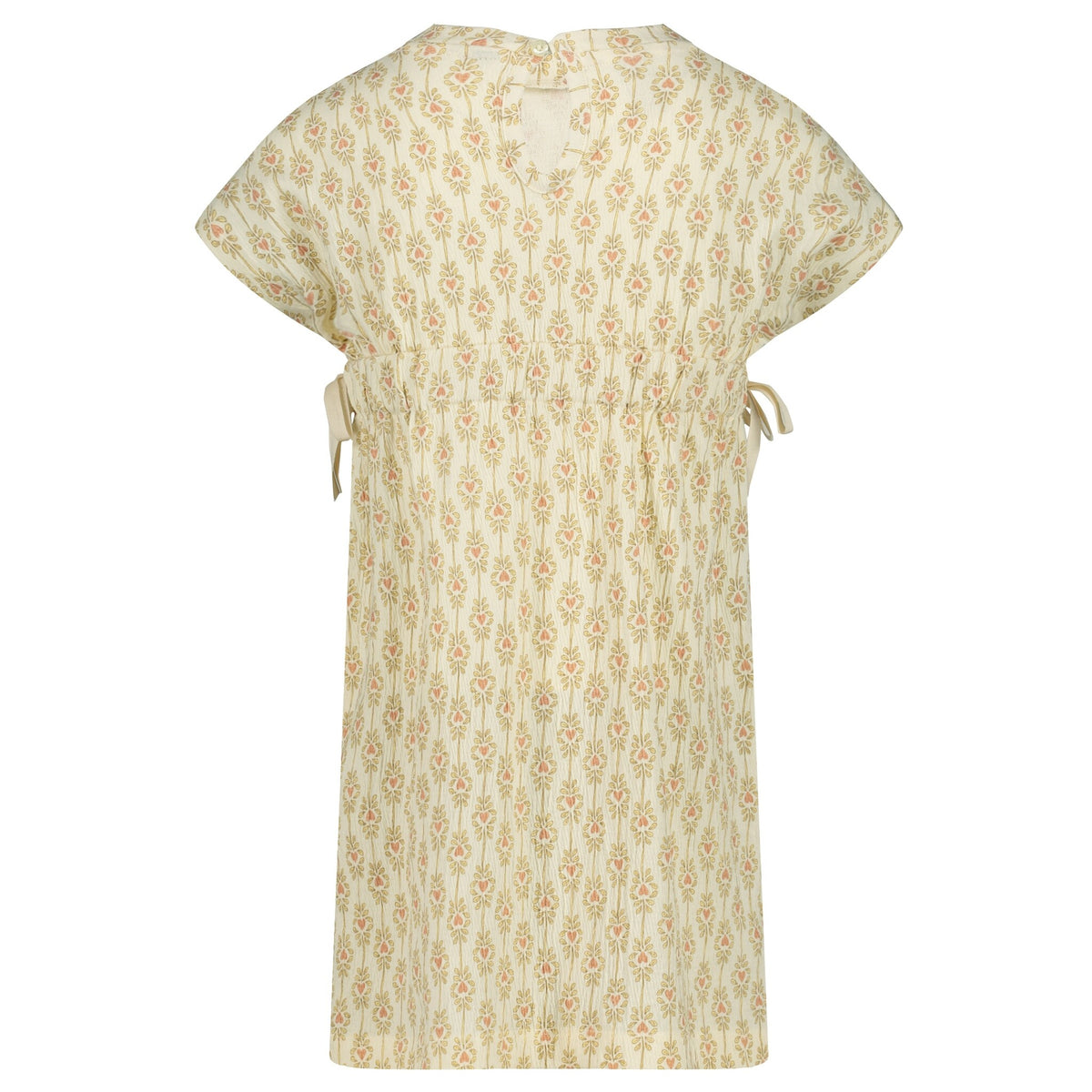 LEVV jurkje meisje Beatrice jurk AOP Yellow Sketch geel met print