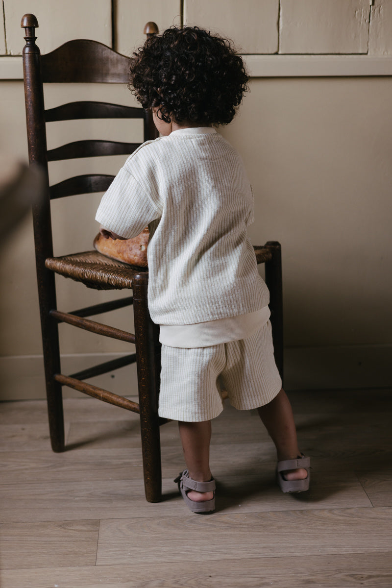 LEVV shirt jongen Benico T-shirt AOP Off White Stripe off white gestreept