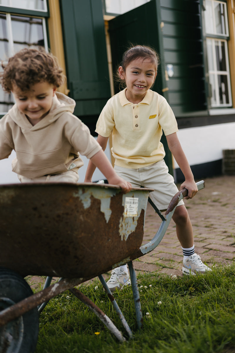 LEVV polo jongen Benjamin polo shirt Pastel Yellow geel