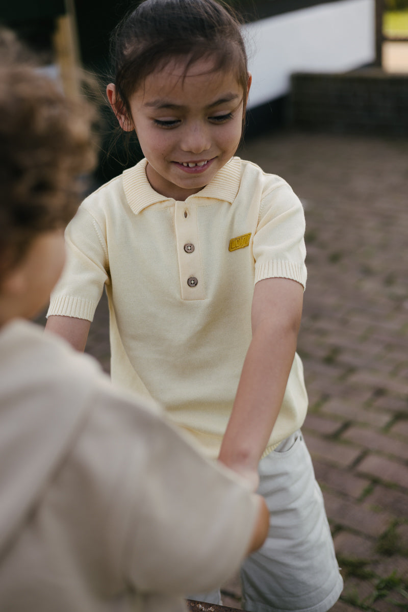 LEVV polo jongen Benjamin polo shirt Pastel Yellow geel