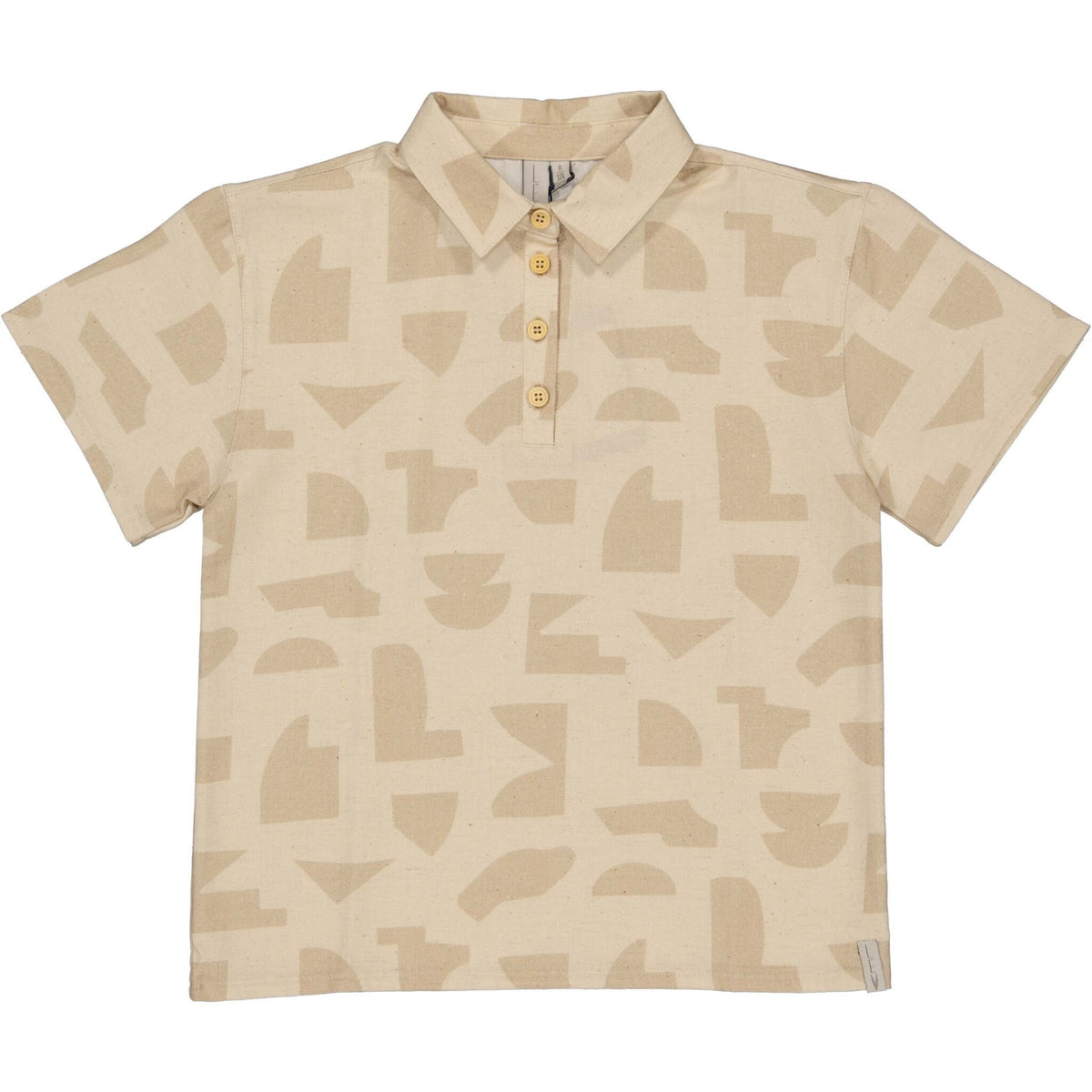 LEVV shirt jongen Bertus T-shirt AOP Sand Graphic zandkleur met print