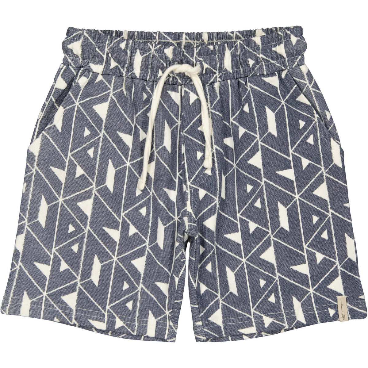 LEVV korte broek jongen Brady short AOP Blue Graphic blauw met print