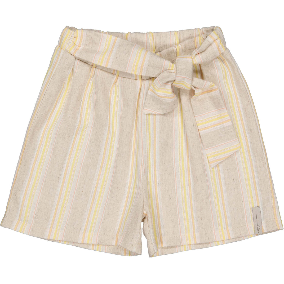 LEVV korte broek meisje Britt short AOP Yellow Stripe geel gestreept