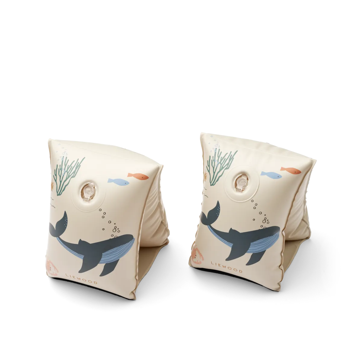 LIEWOOD zwembandjes kind Shirley Sea Creature Sandy (beige met print) 2-pack