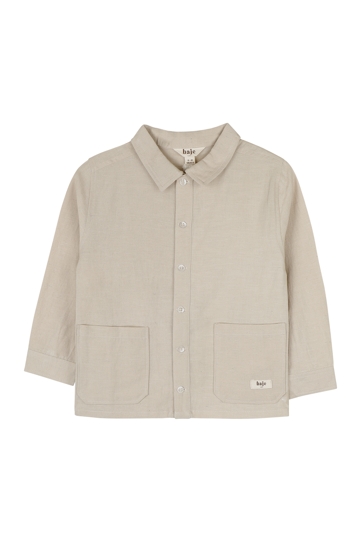 BAJE blouse lange mouw jongen Mace Beige (valt groot)