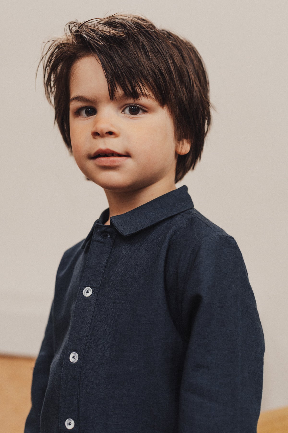 BAJE blouse korte mouw jongen Moises Blue Dark blauw (valt groot)