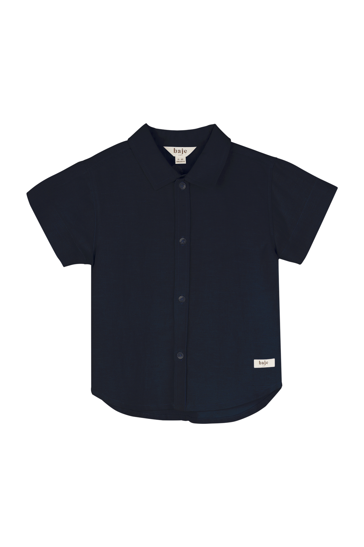 BAJE blouse korte mouw jongen Moises Blue Dark blauw (valt groot)
