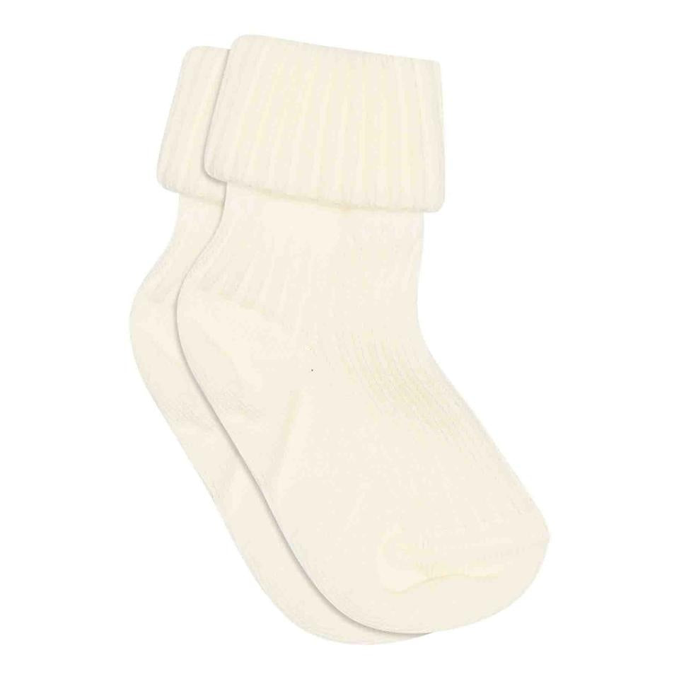 Cotton Rib Baby Socks | Snow White