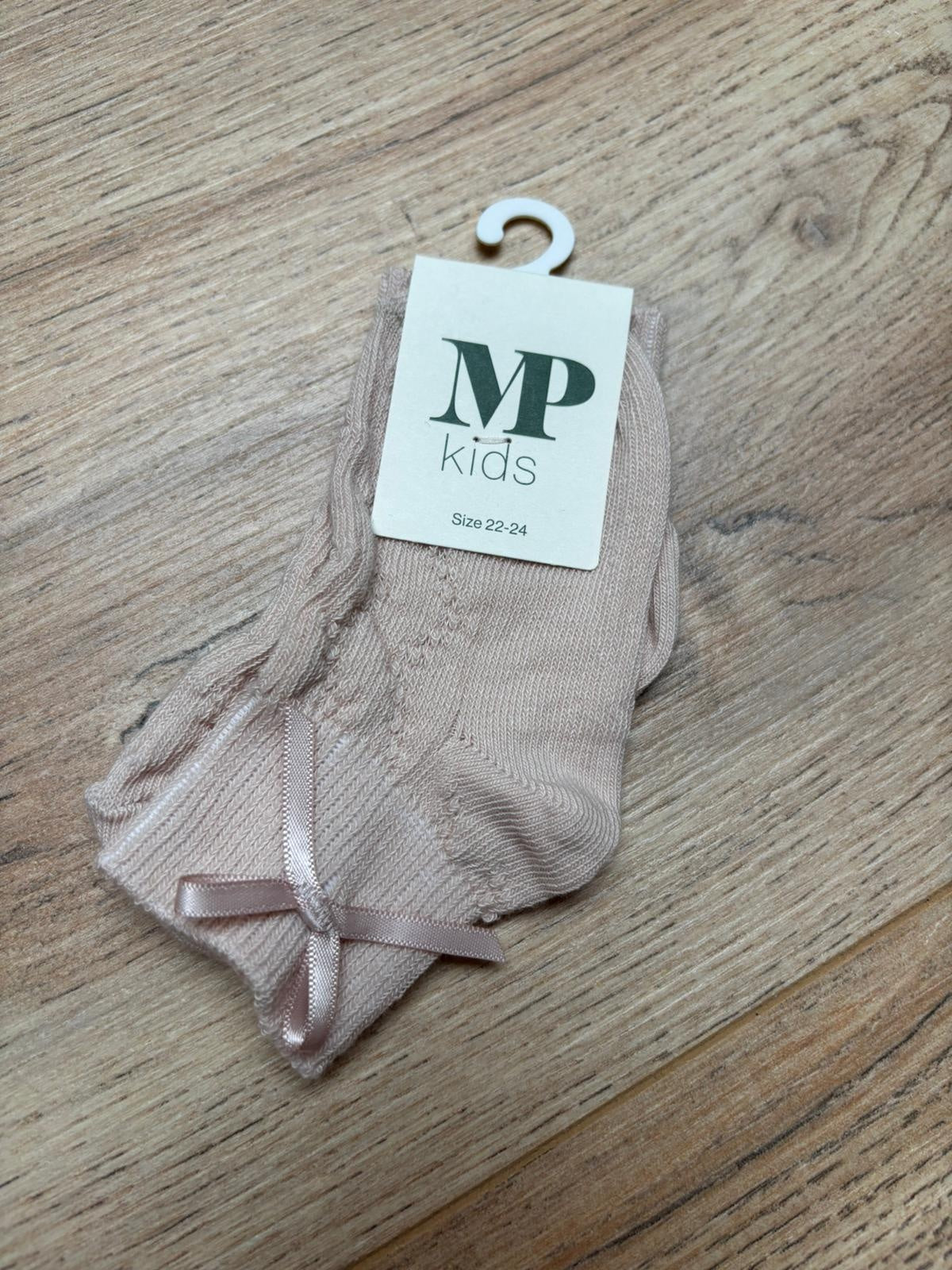 MP Denmark | Una short sock - bow | Pink Champagne