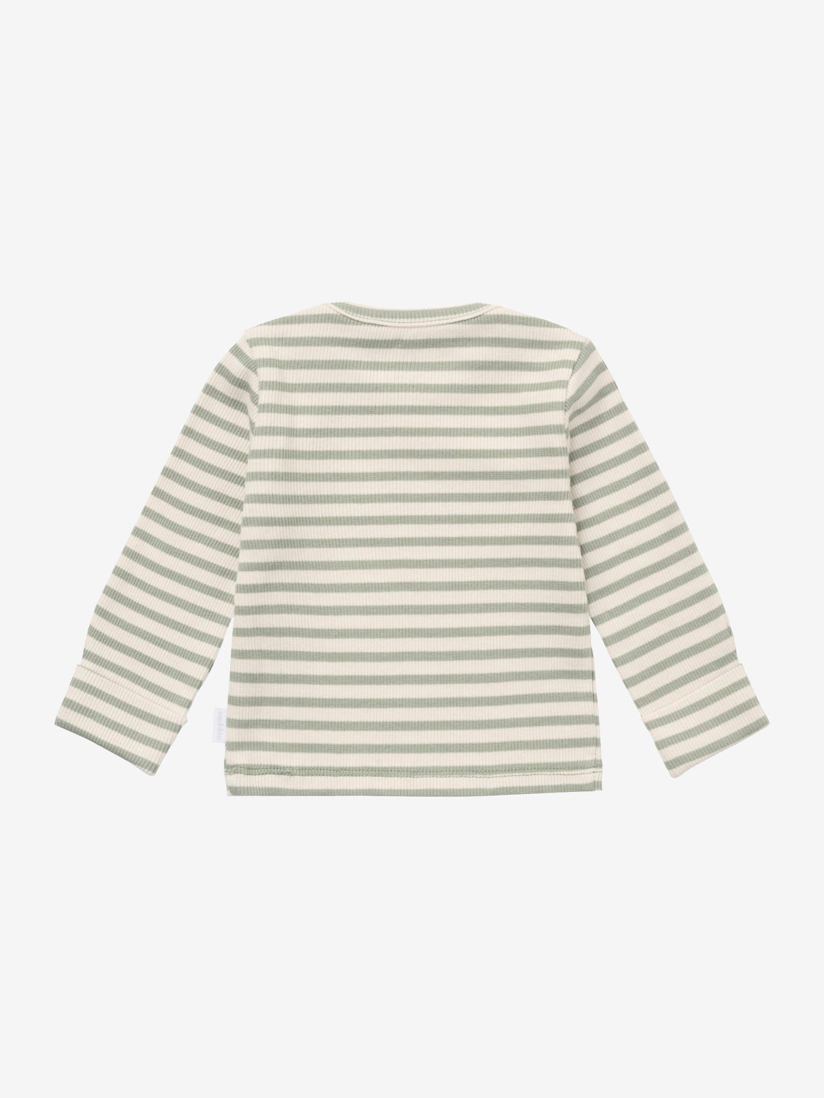 Noppies gestreepte longsleeve baby Iceberg Green (licht mintgroen)