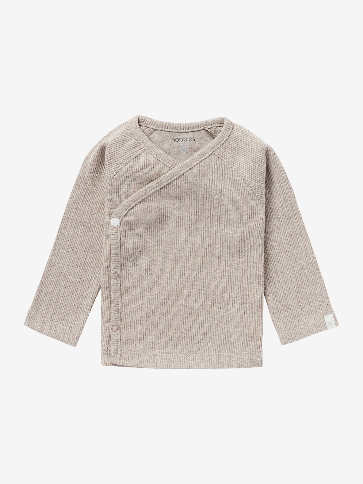 Noppies rib overslagshirt baby Nanyuki Taupe Melange (taupe gemêleerd)