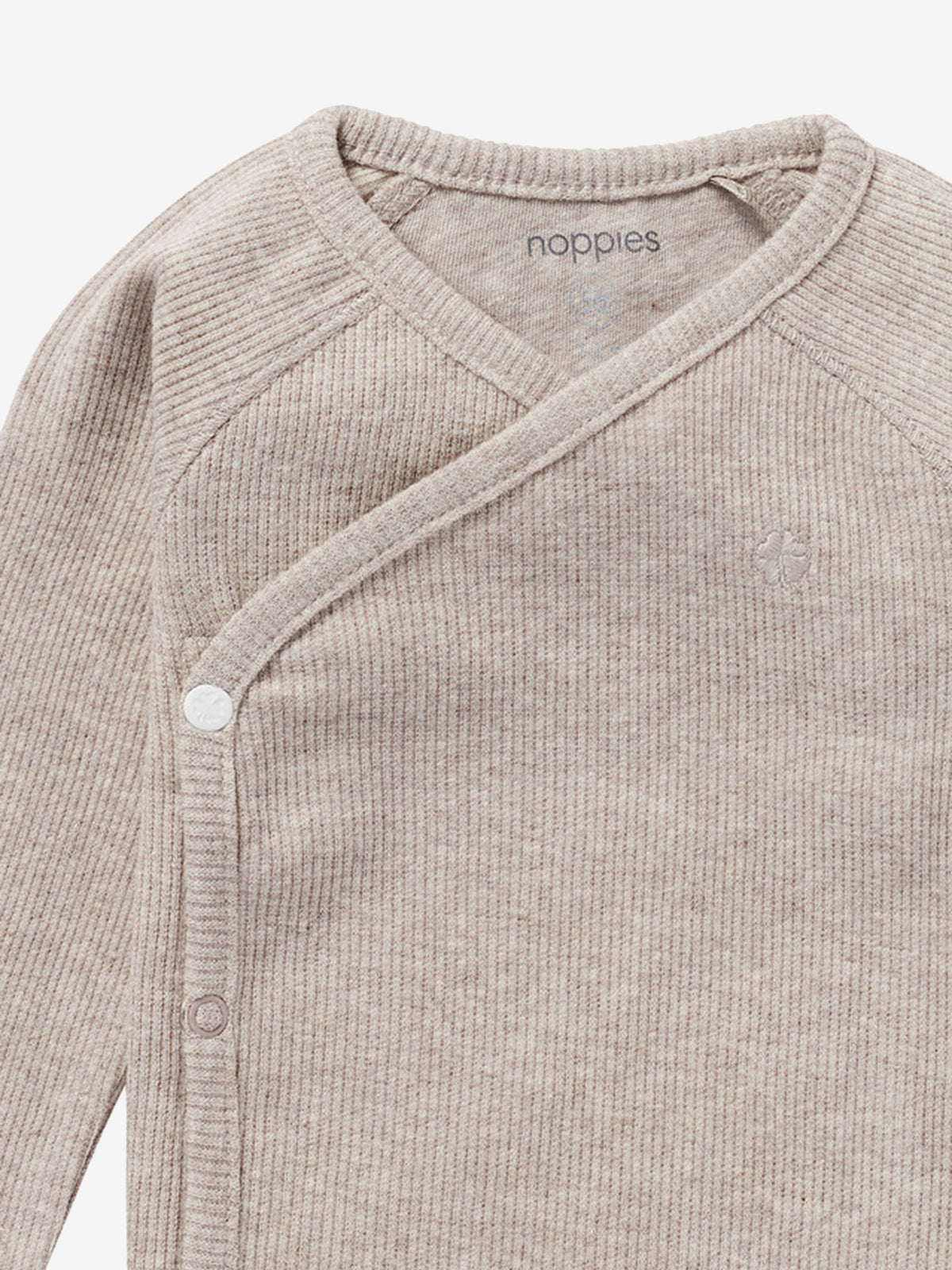 Noppies rib overslagshirt baby Nanyuki Taupe Melange (taupe gemêleerd)