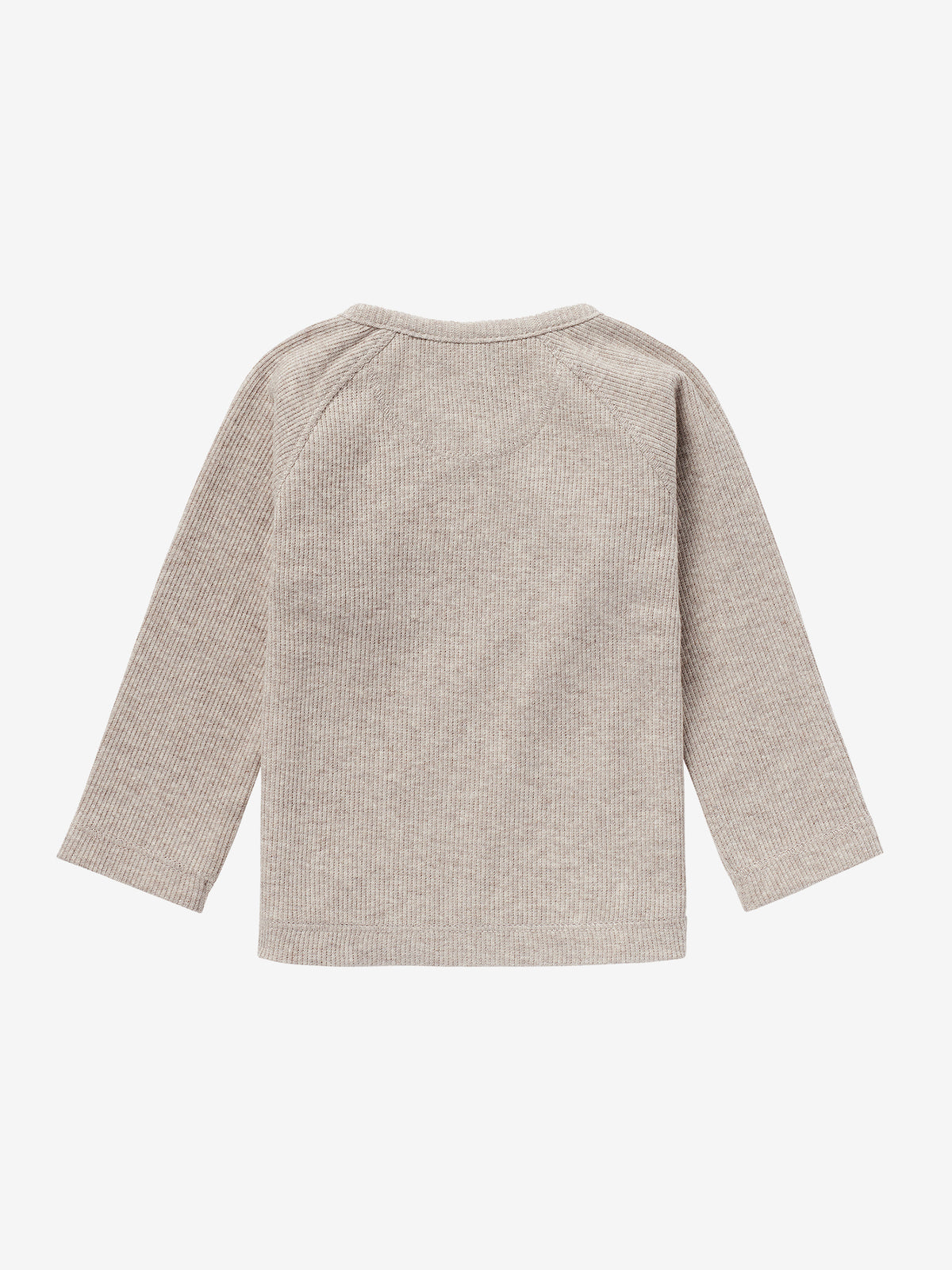 Noppies rib overslagshirt baby Nanyuki Taupe Melange (taupe gemêleerd)