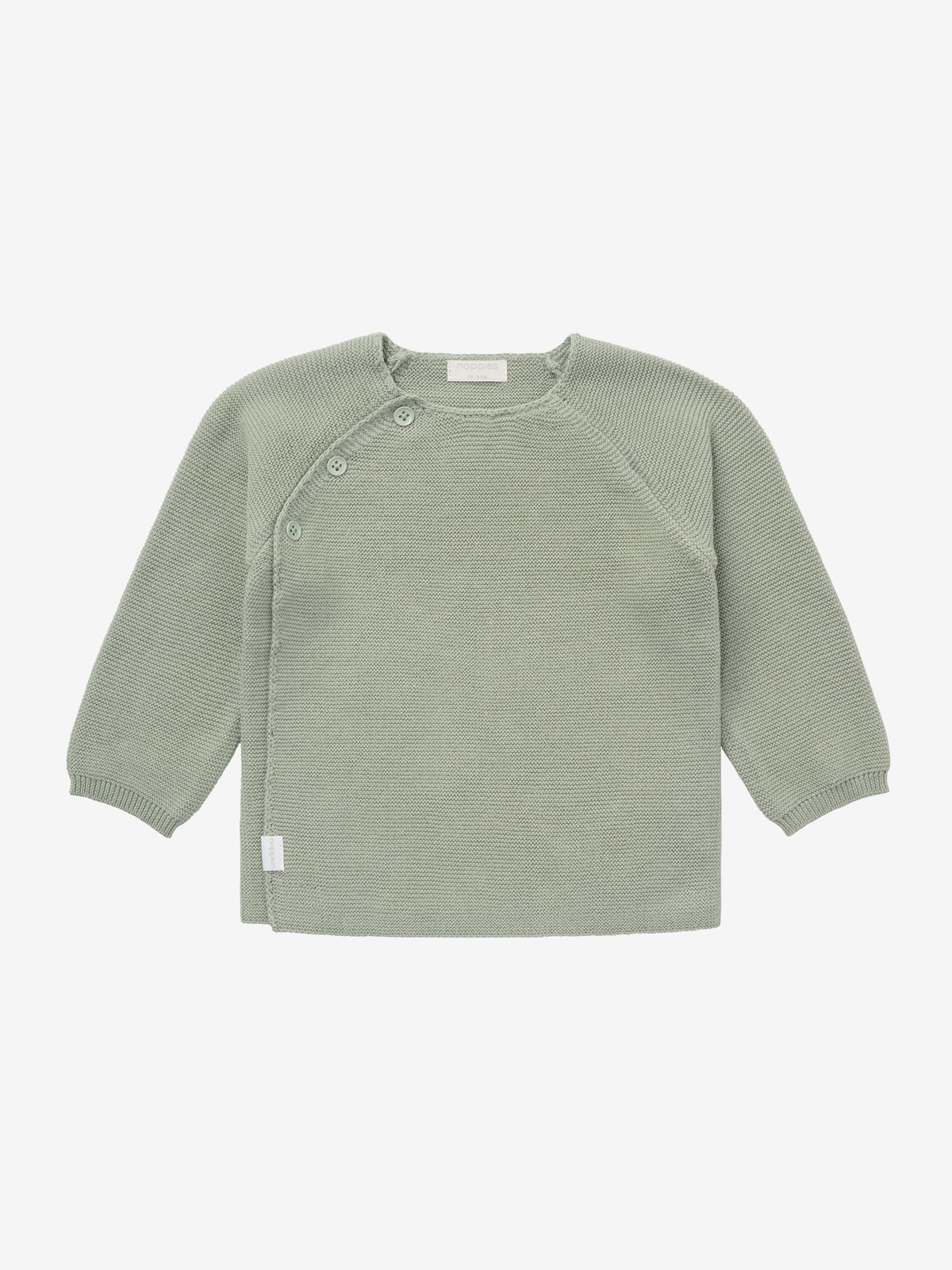 Noppies gebreid overslagvest baby Pino Iceberg Green (licht mintgroen)