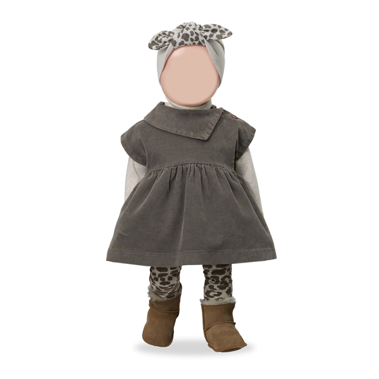 1+ IN THE FAMILY jurk baby Aosta Dark Taupe (donkertaupe)