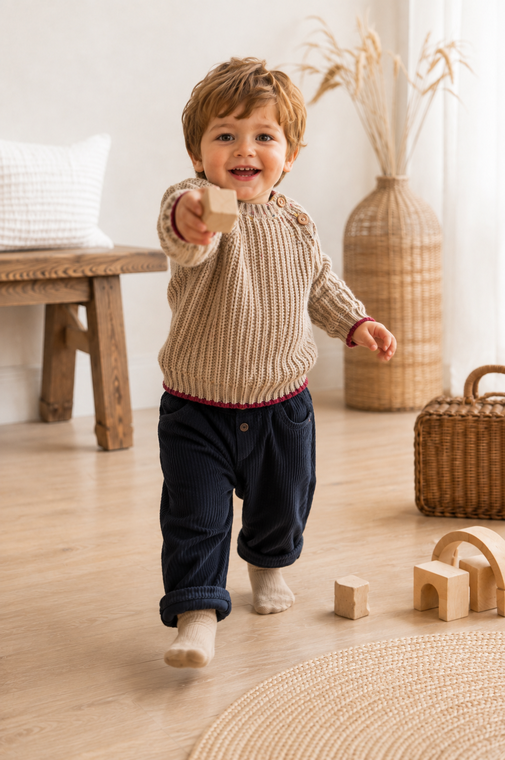 1+ IN THE FAMILY sweater Maligne Canapa (taupe melange)