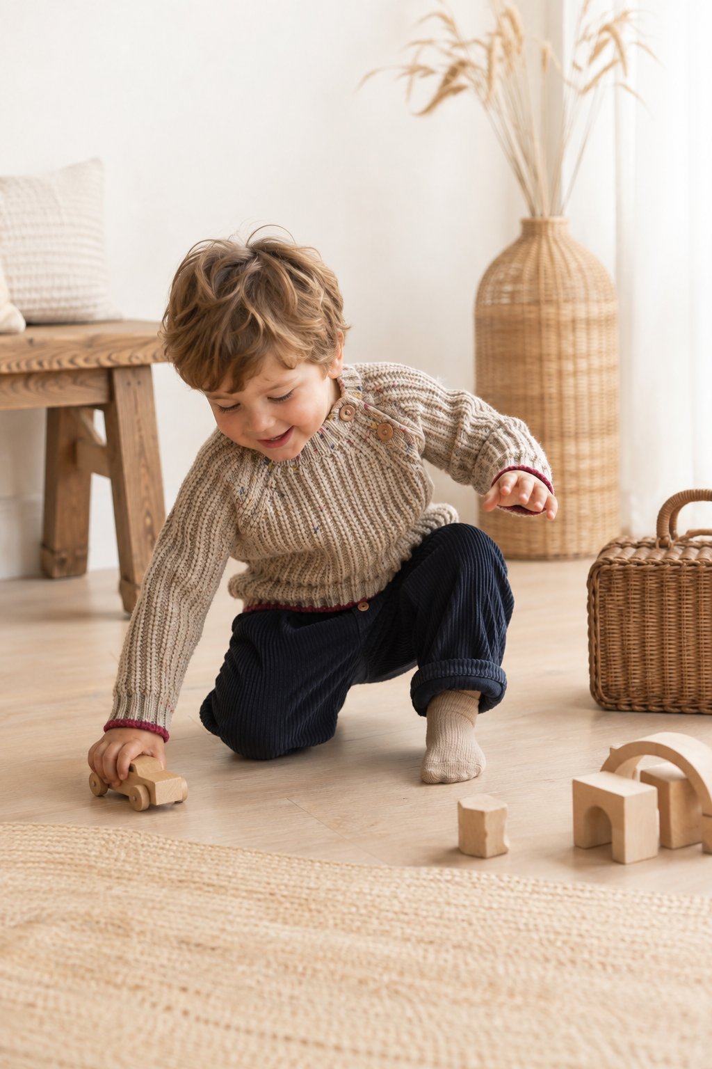 1+ IN THE FAMILY sweater Maligne Canapa (taupe melange)