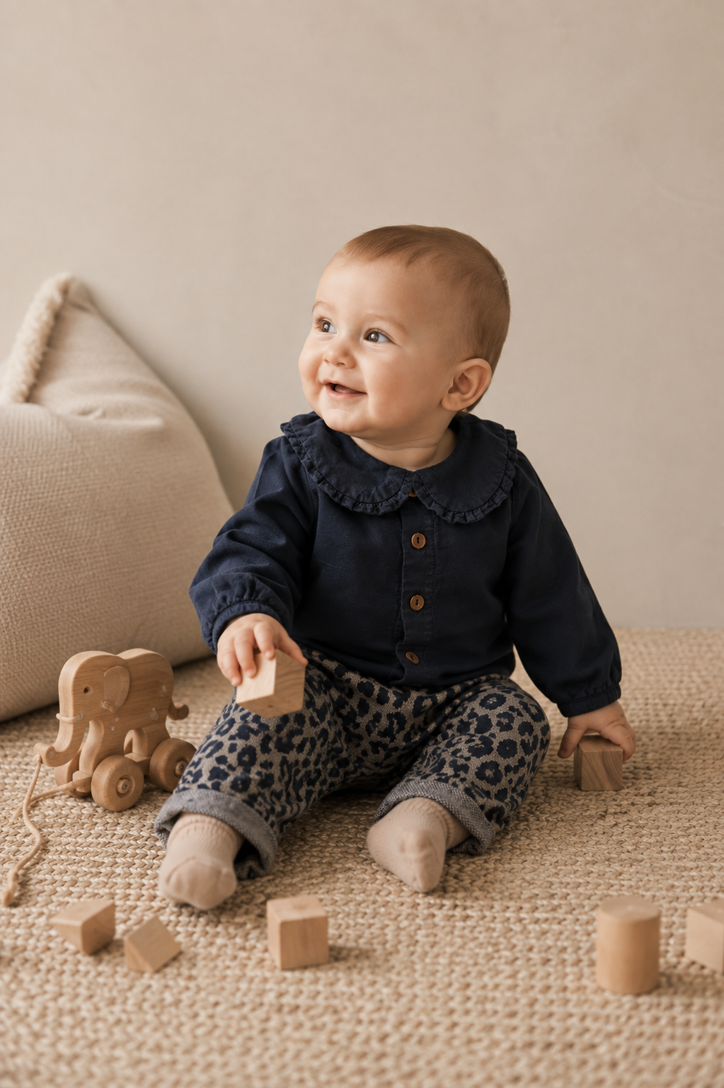 1+ IN THE FAMILY blouse baby Sarzana Blue (blauw)