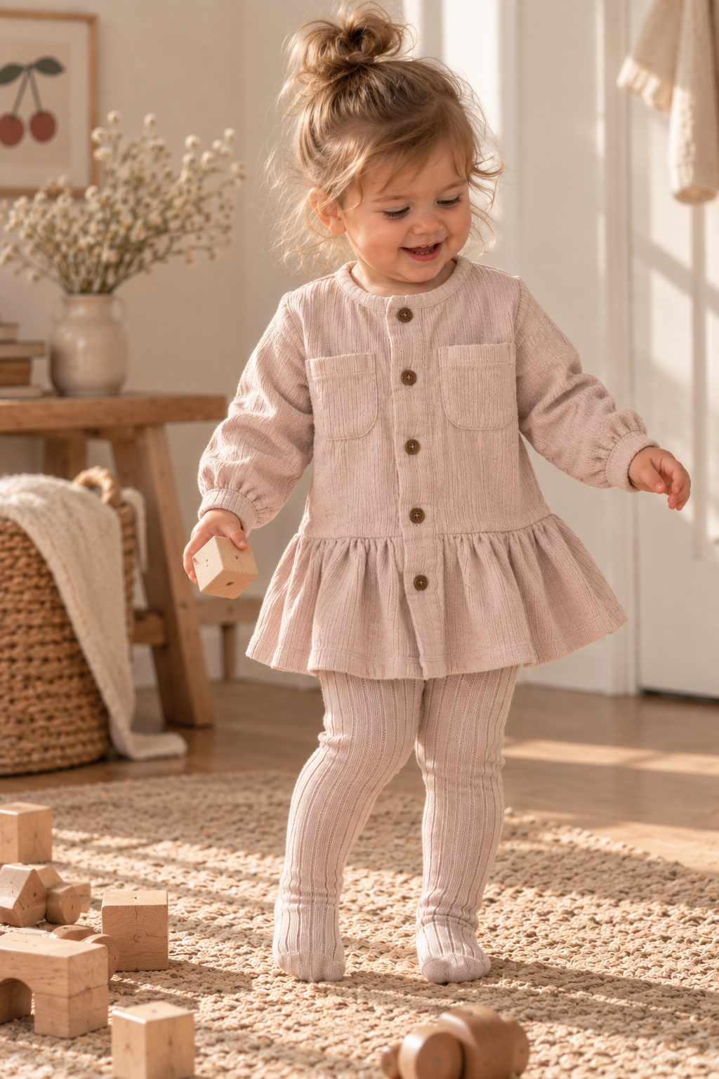 1+ IN THE FAMILY legging baby Siracusa Nude (lichtroze)