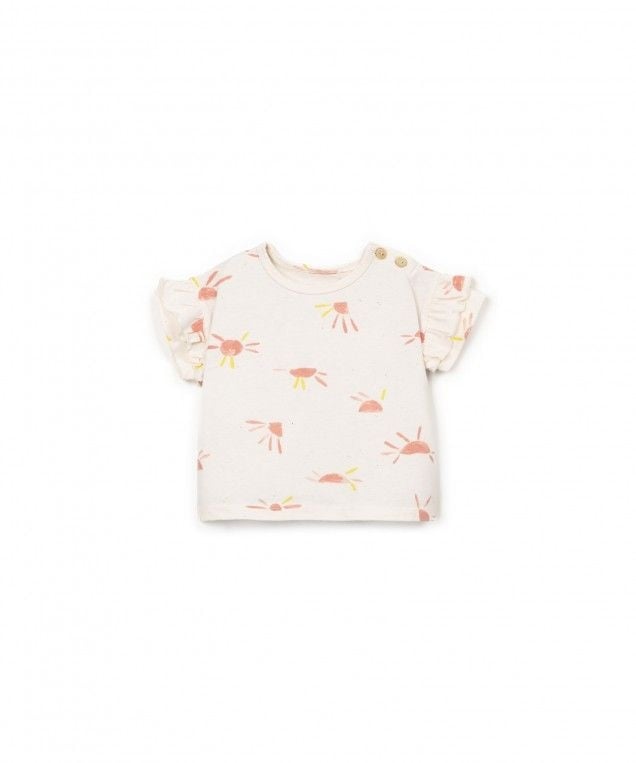 PLAY UP UV T-shirt meisje Printed Jersey Bio Resin (beige met print)
