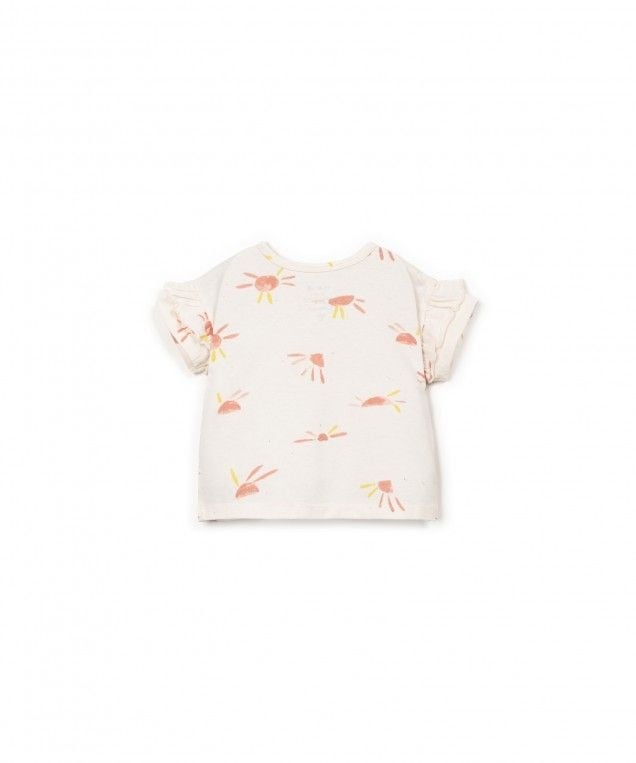 PLAY UP UV T-shirt meisje Printed Jersey Bio Resin (beige met print)