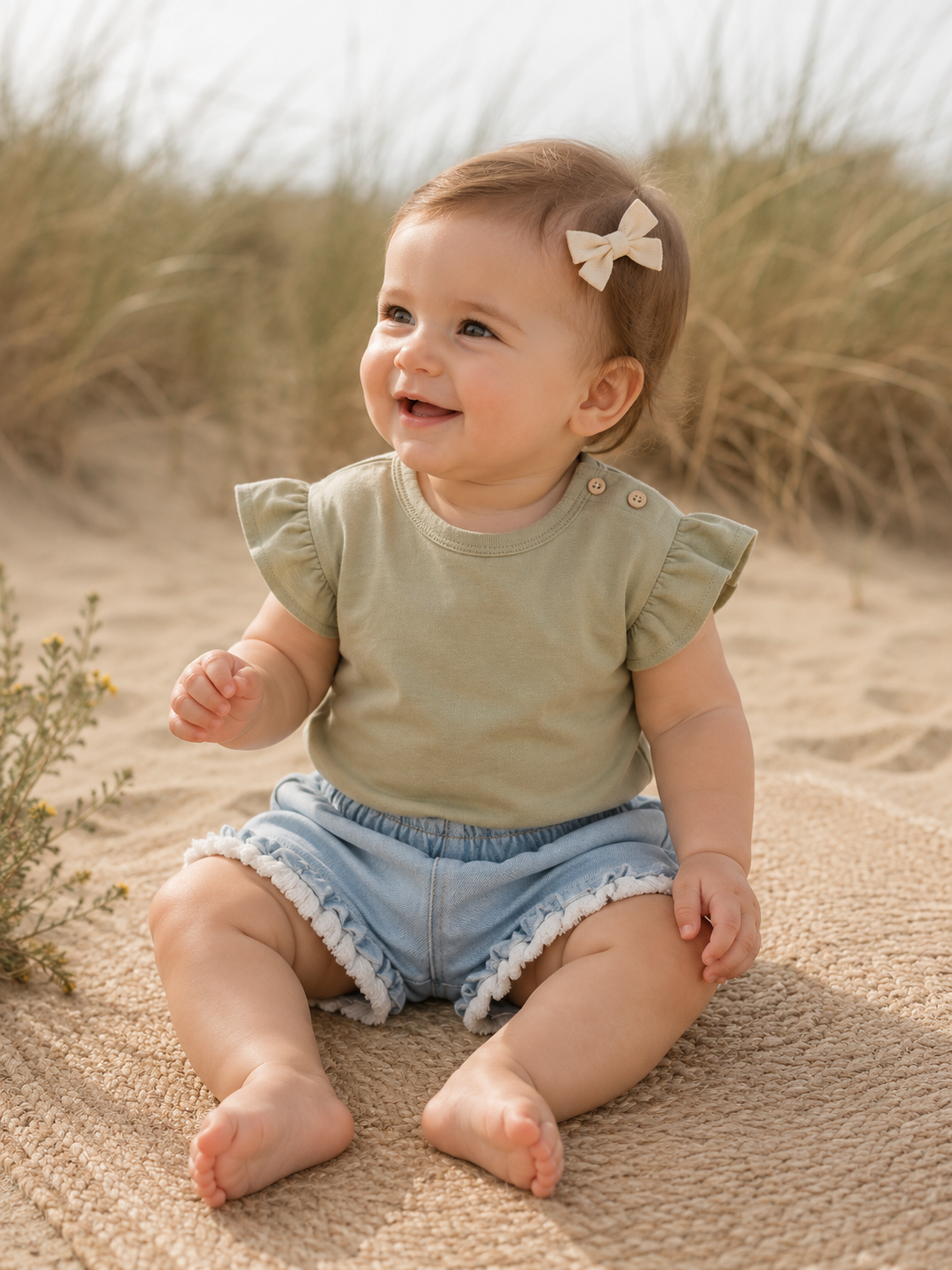 PLAY UP denim korte broek meisje (lichtblauw)