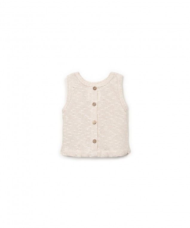 PLAY UP piqué top meisje Bio Resin (beige)