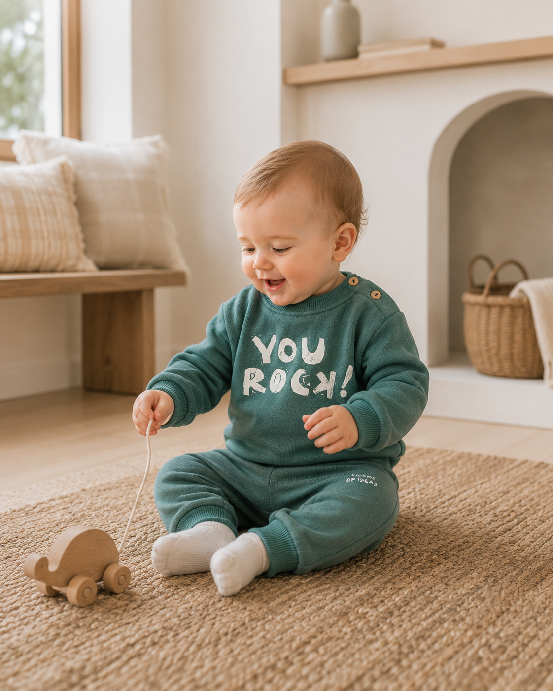 PLAY UP fleece broek kind Fiber Green (groen)