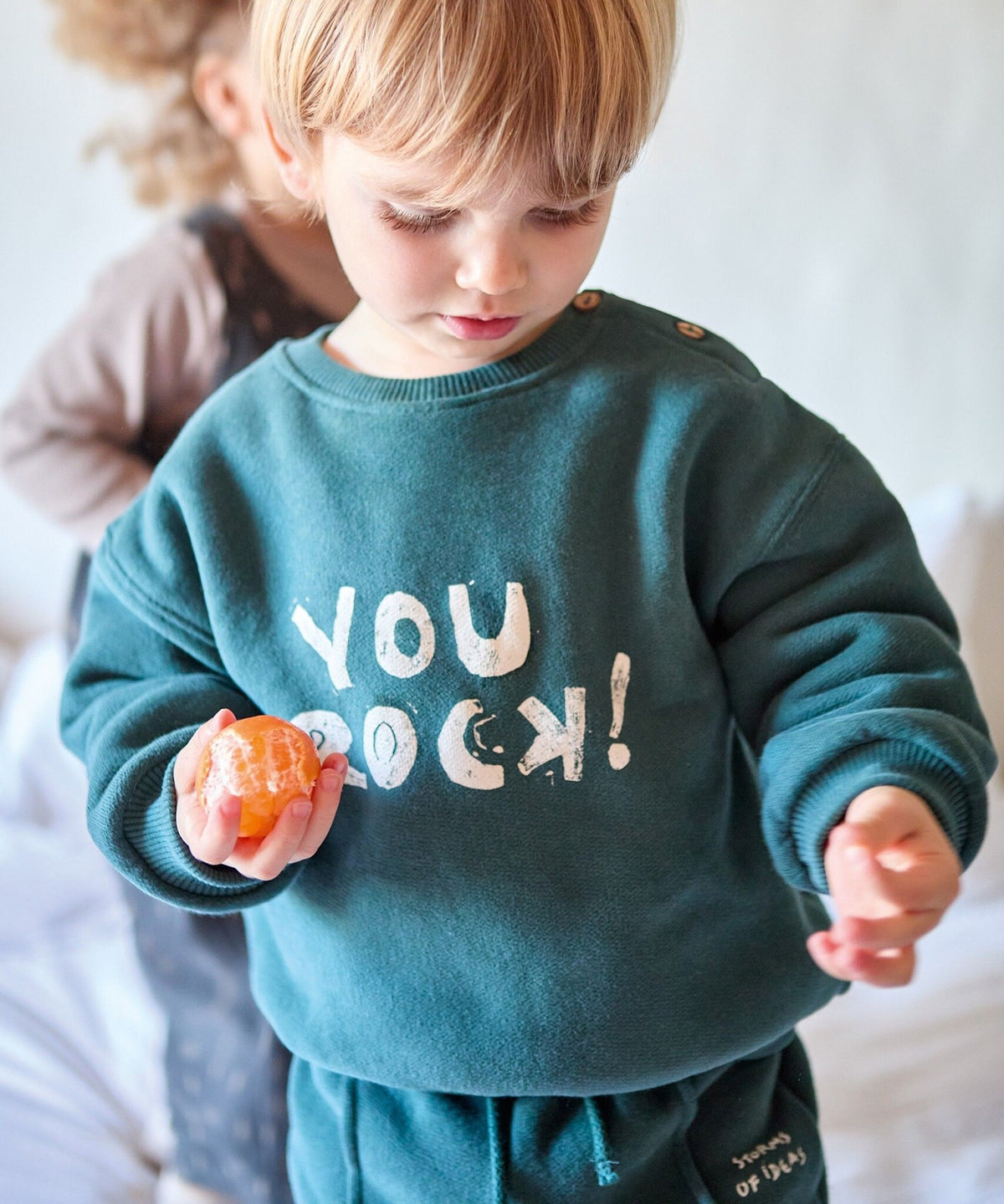 PLAY UP fleece sweater trui kind Fiber Green (groen)