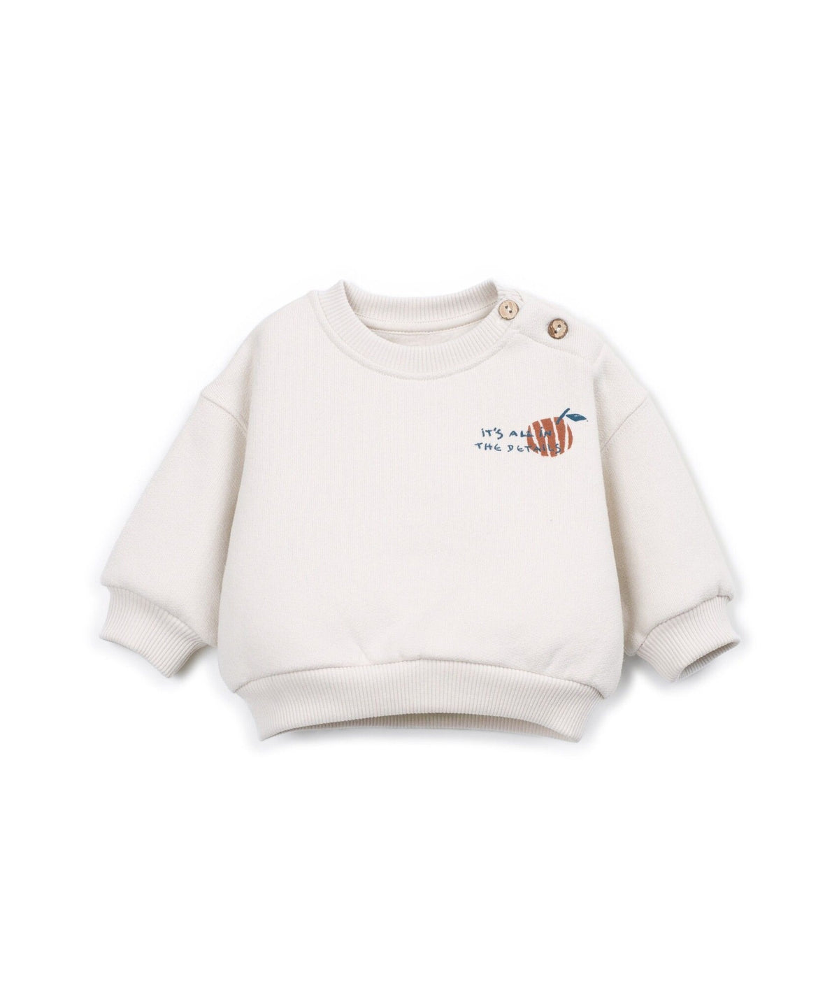 PLAY UP fleece sweater trui kind Sketches Ecru (gebroken wit)