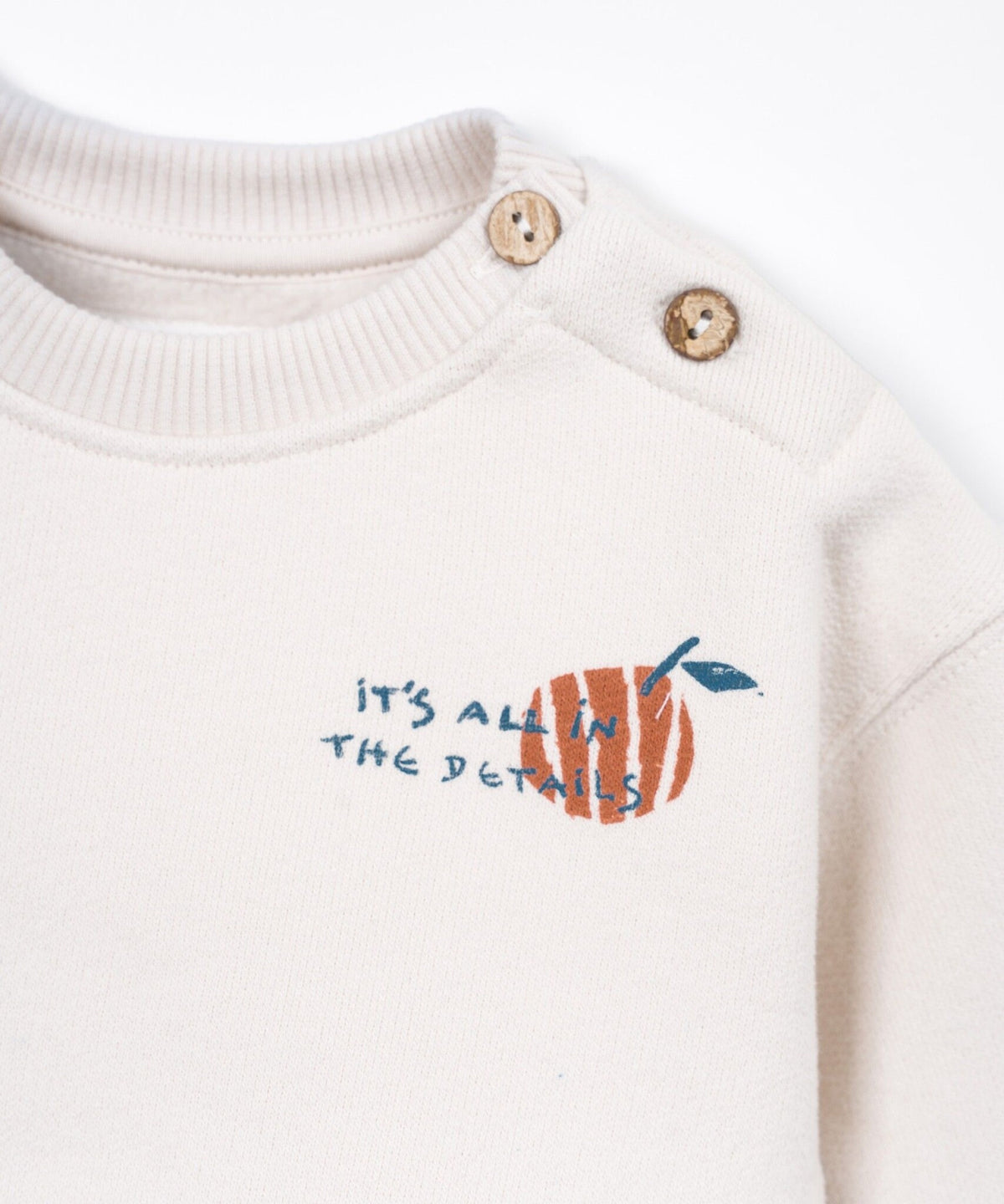 PLAY UP fleece sweater trui kind Sketches Ecru (gebroken wit)