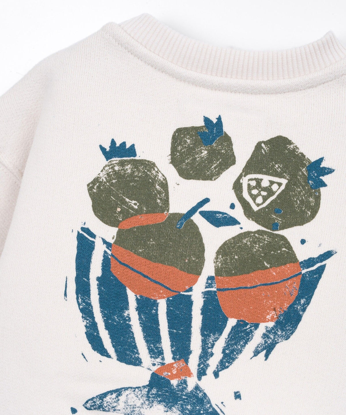 PLAY UP fleece sweater trui kind Sketches Ecru (gebroken wit)