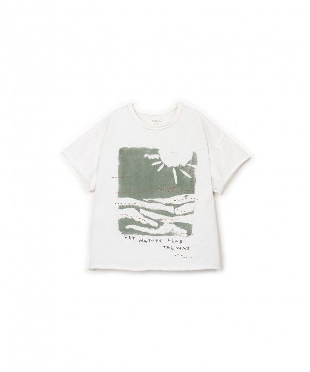 PLAY UP T-shirt jongen Jersey Creation (wit met groen)