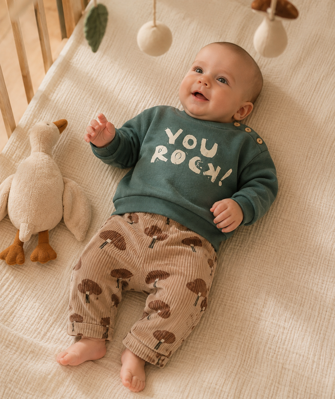 PLAY UP corduroy broek ribbroek kind Printed Drawing Brown (bruin)