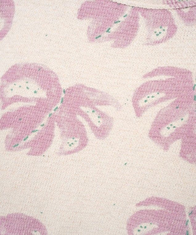 PLAY UP trui meisje Printed Jersey Monstera (lichtbeige met paarse print)