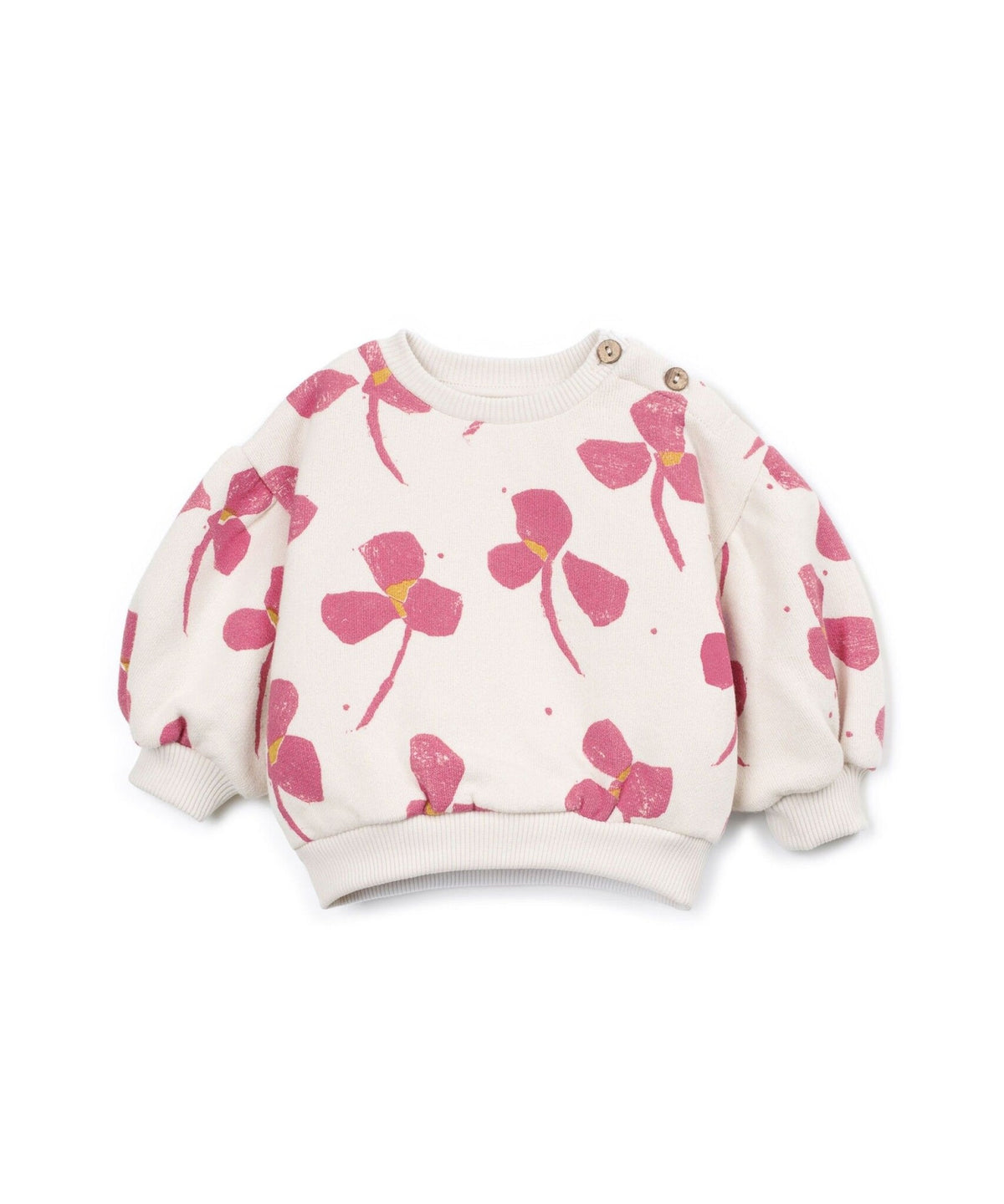 PLAY UP fleece sweater trui kind Printed Sketches Ecru (gebroken wit)